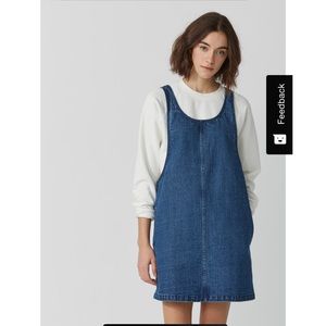 Frank and Oak Denim Pinafore Dress in Indigo